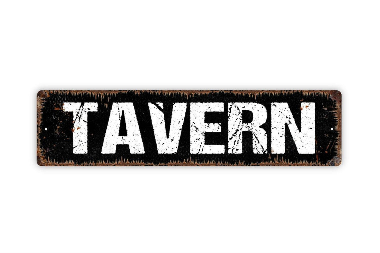 Tavern Sign – Rustic Farmhouse Bar Pub Wall Decor – Home Basement Man Cave Entertainment Room Sign – Metal Sign or Sticker