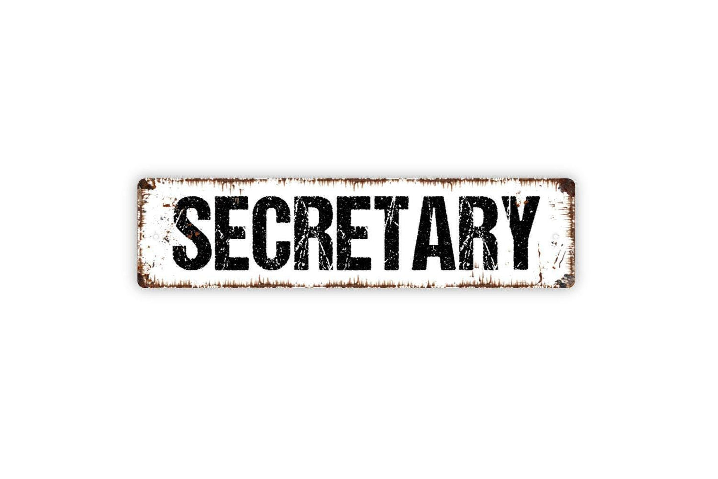 Secretary Sign | Rustic Farmhouse Office or School Wall Sign | Professional Desk or Door Sign for Business | Metal Sign or Vinyl Sticker