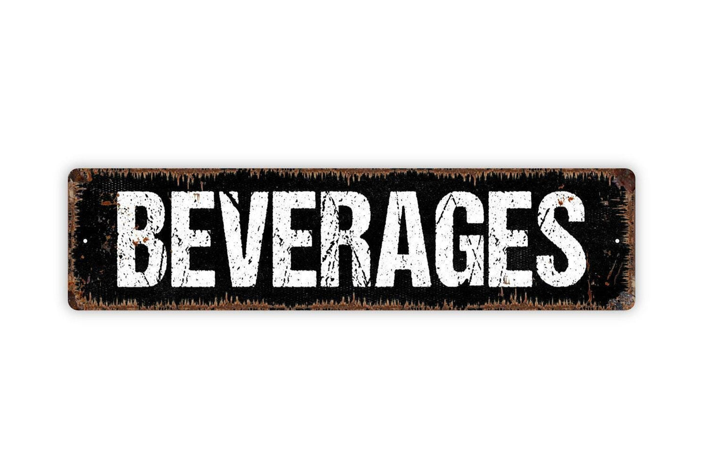 Beverages Sign - Drinks Hot Cold Iced Soda Pop Coffee Tea Water Vinyl Sticker Or Street Metal Sign or Door Name Plate Plaque