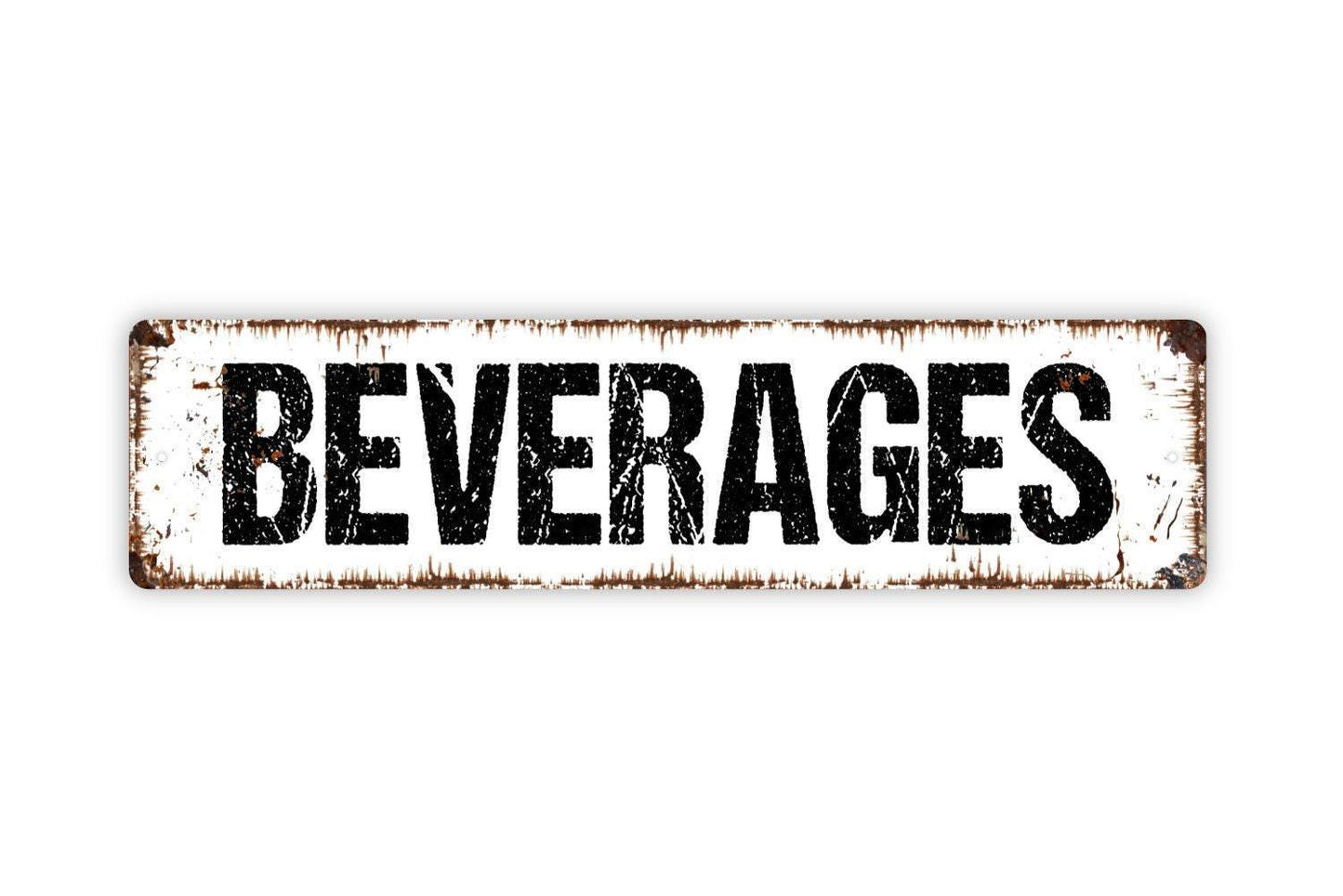 Beverages Sign - Drinks Hot Cold Iced Soda Pop Coffee Tea Water Vinyl Sticker Or Street Metal Sign or Door Name Plate Plaque