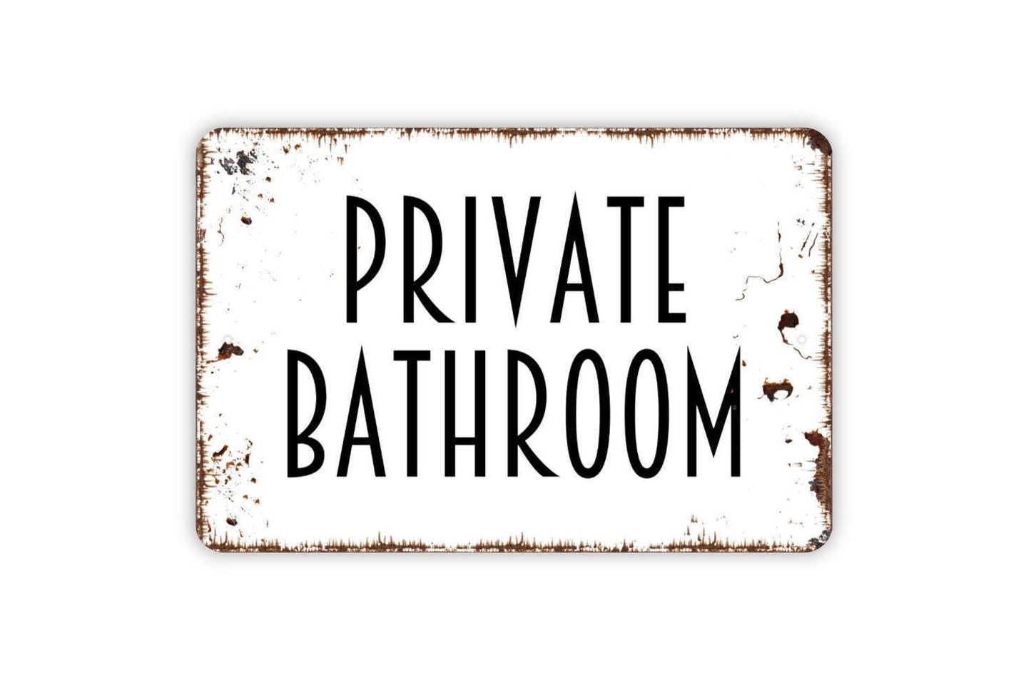 Private Bathroom Sign – Restroom Door Wall Decor for Home Business Office or Guest Room – Toilet Washroom Notice Metal Sign or Sticker
