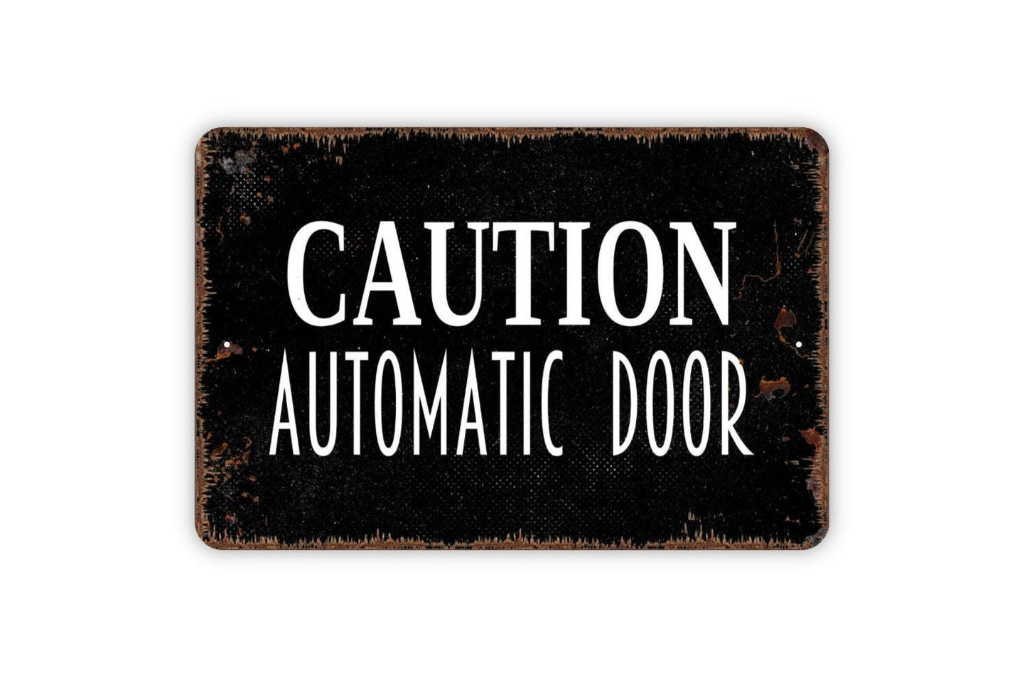 Caution Automatic Door Sign | Safety Warning Entryway Notice | Metal Sign or Vinyl Sticker for Store Office School Business