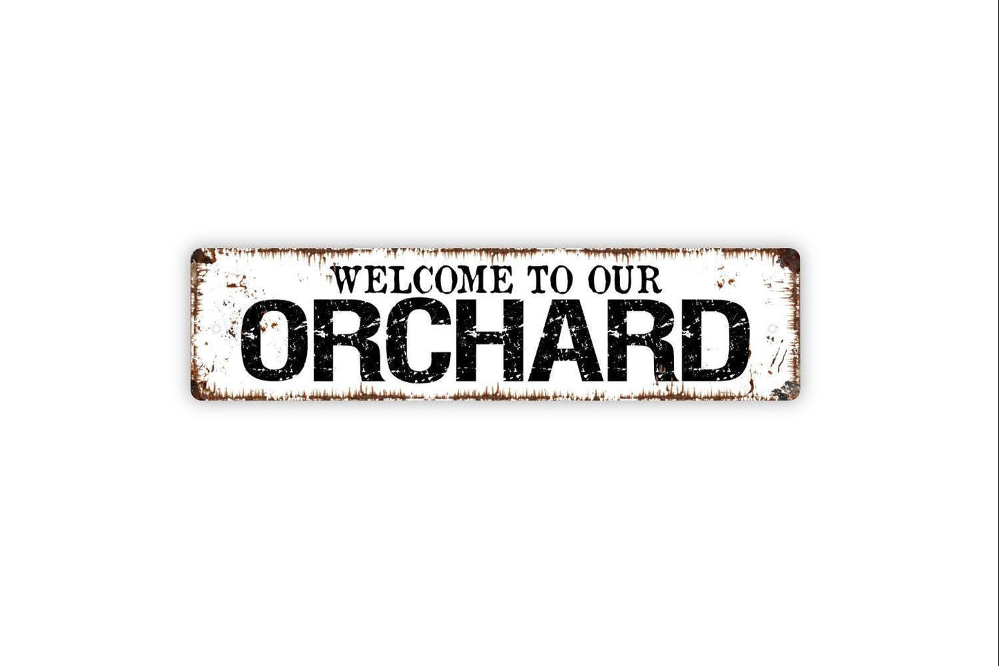 Welcome To Our Orchard Sign | Farm, Garden, or Homestead Wall Sign | Outdoor Fruit Tree Décor Metal Orchard Sign or Vinyl Sticker