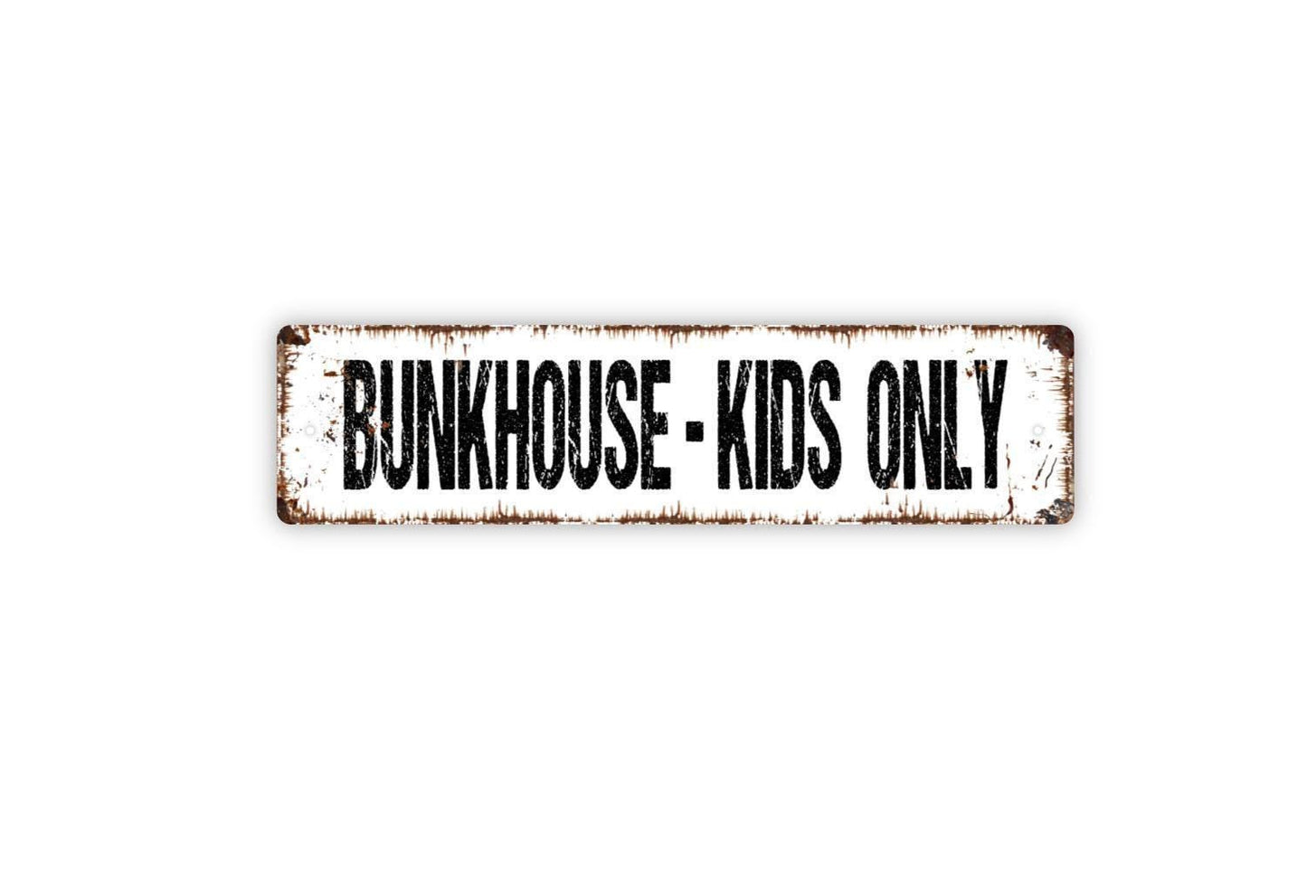 Bunkhouse – Kids Only Sign, Vinyl Sticker Or Metal Cabin or Playroom Wall Décor, Fun Door Sign for Kids’ Hangout or Sleepover Spot