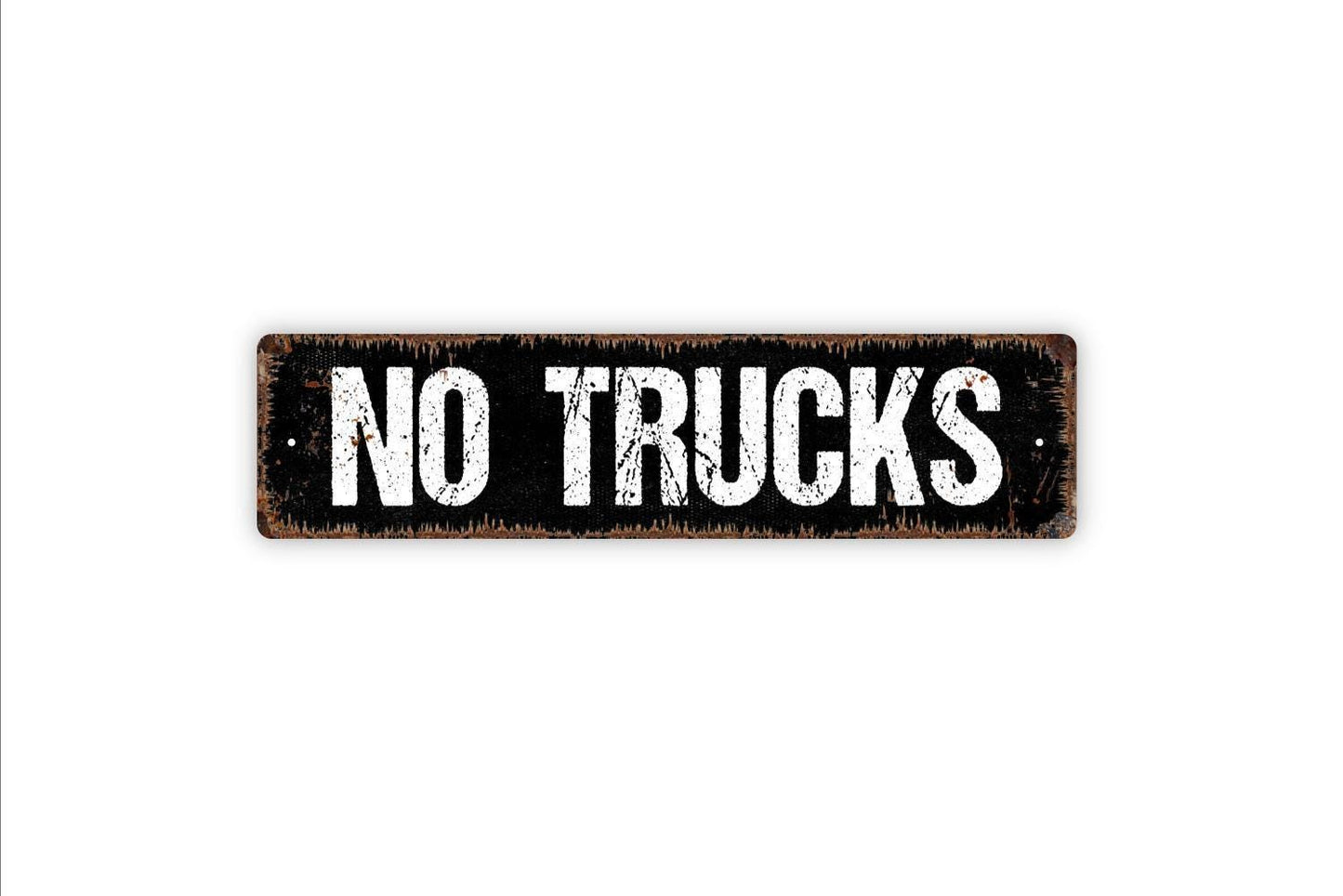 No Trucks Sign - Do Not Enter No Semi Trailers Weight Limit No Access Vinyl Sticker Or Street Metal Sign or Door Name Plate Plaque