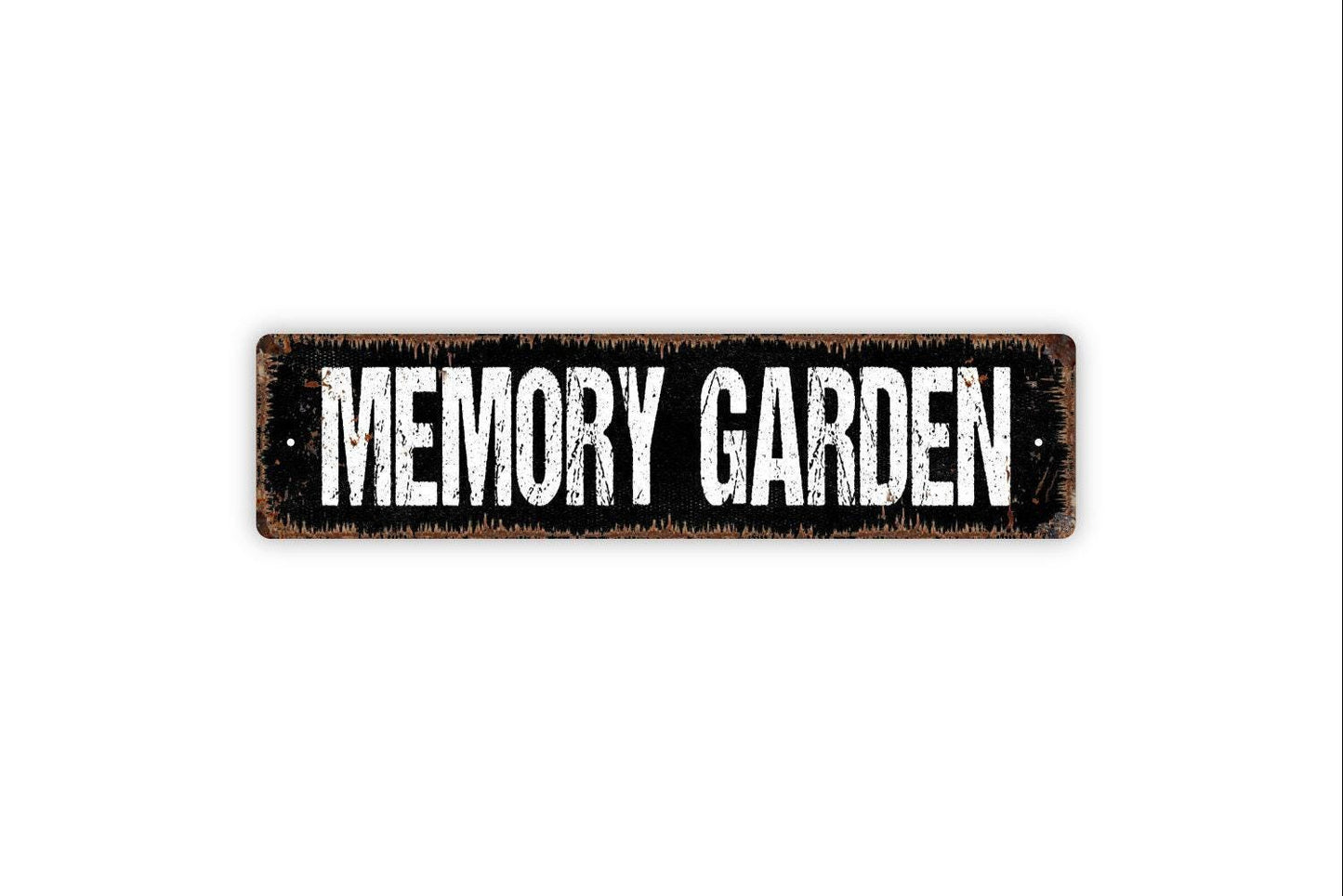 Memory Garden Sign - Remembrance Memorial Gardener Flowers Butterfly Vinyl Sticker Or Street Metal Sign or Door Name Plate Plaque
