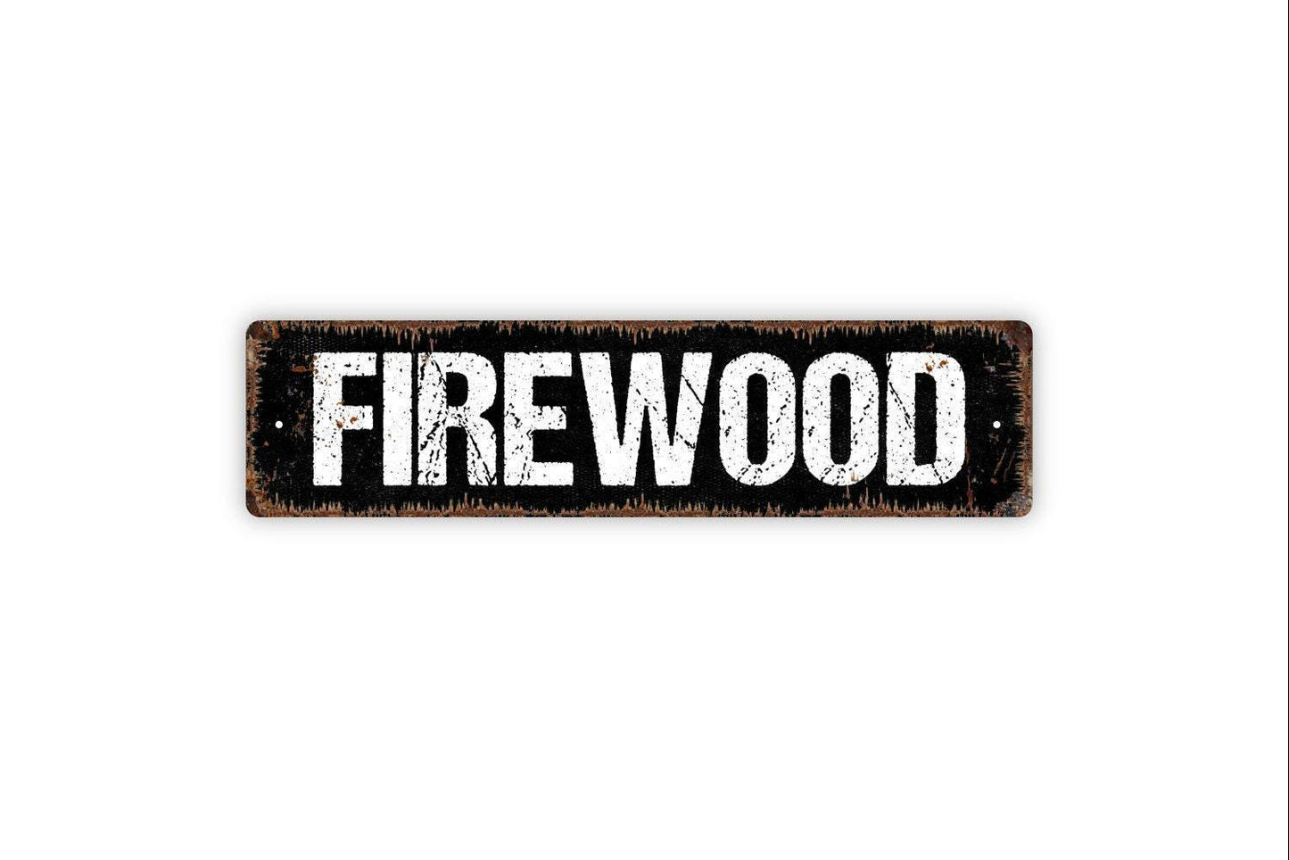 Firewood Sign - Campfire Fire Pit Camping Vinyl Sticker Or Street Metal Sign or Door Name Plate Plaque