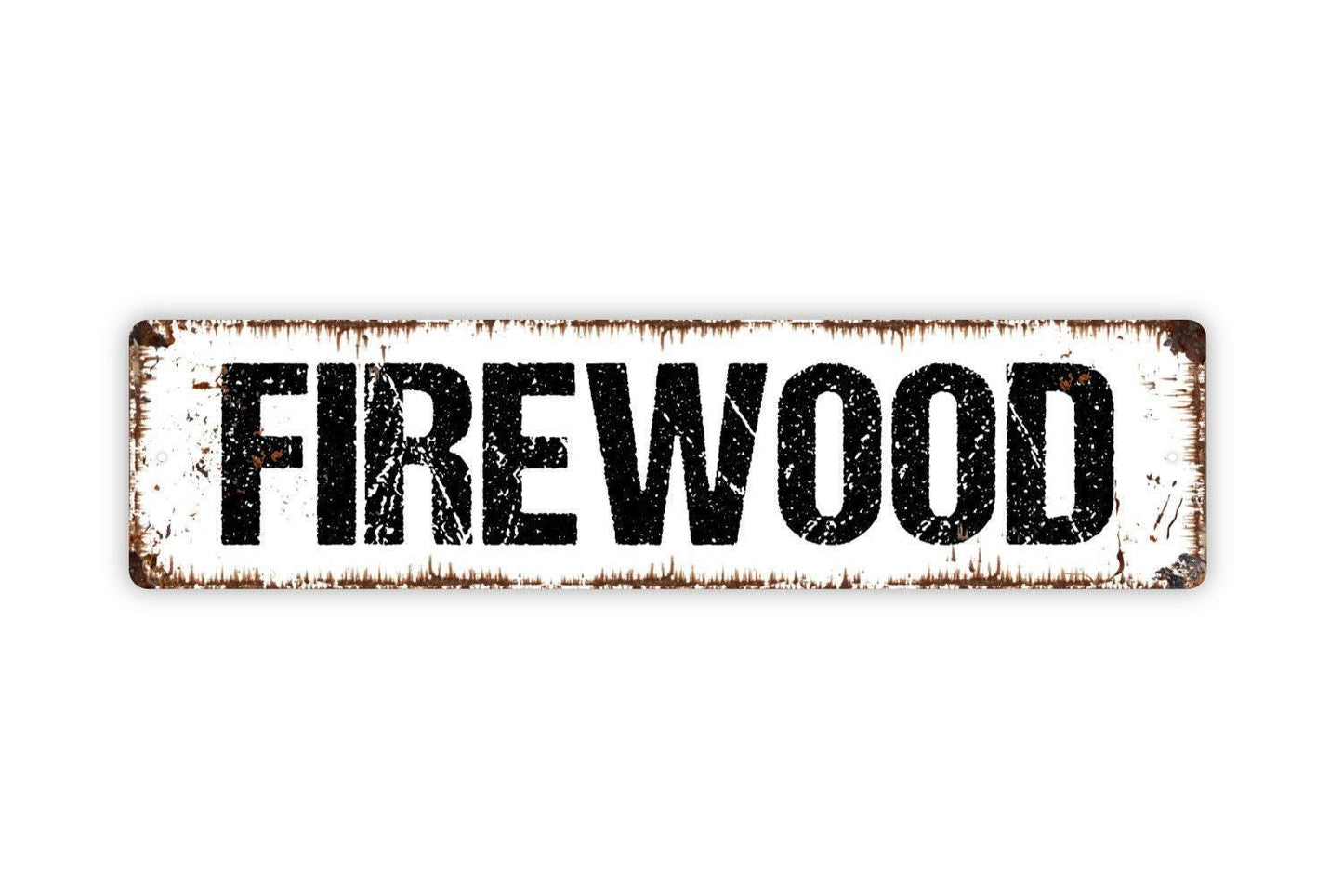 Firewood Sign - Campfire Fire Pit Camping Vinyl Sticker Or Street Metal Sign or Door Name Plate Plaque