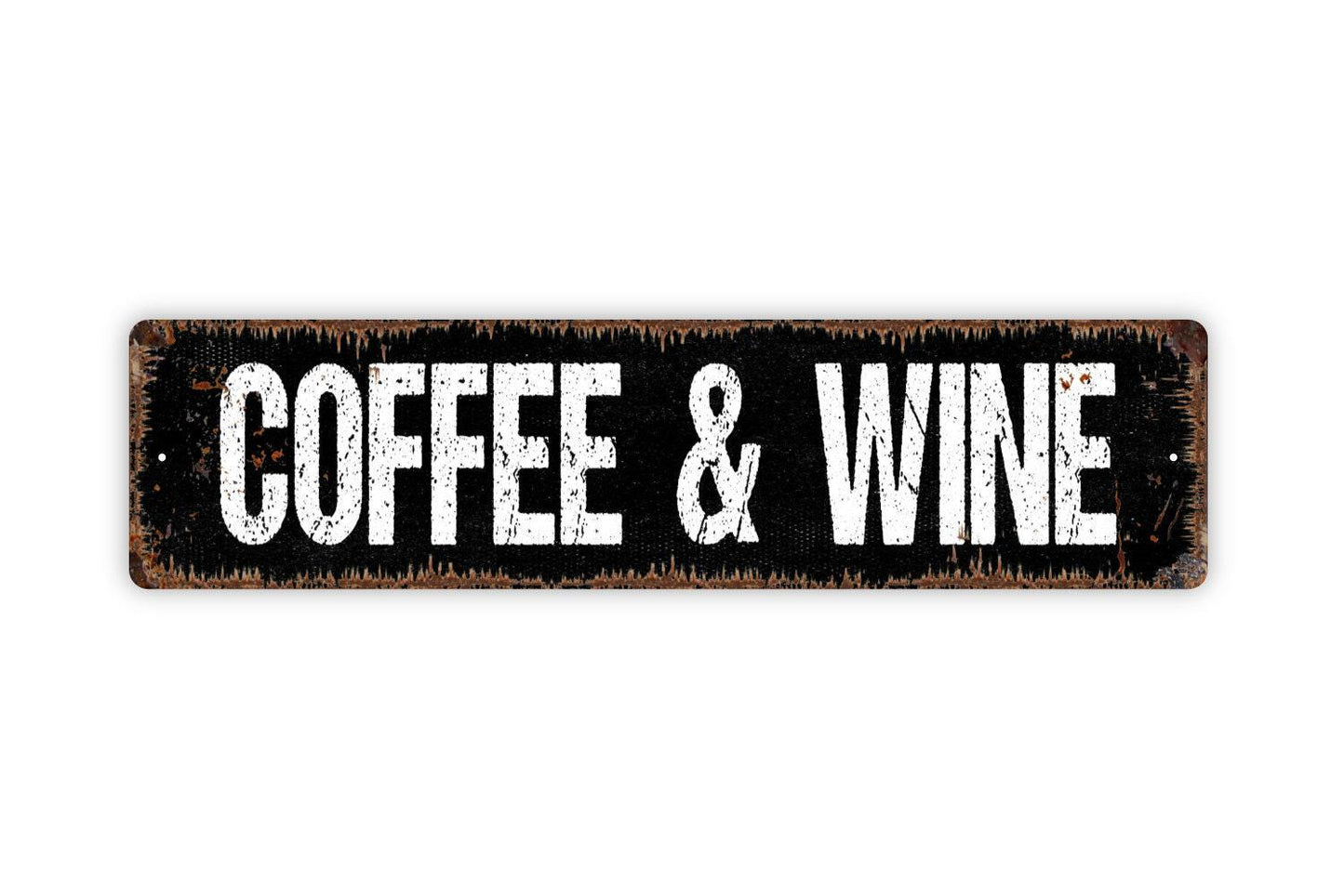 Coffee and Wine Sign - Bistro Coffee Bar Winery Coffee House Shop Cafe Vinyl Sticker Or Street Metal Sign or Door Name Plate Plaque