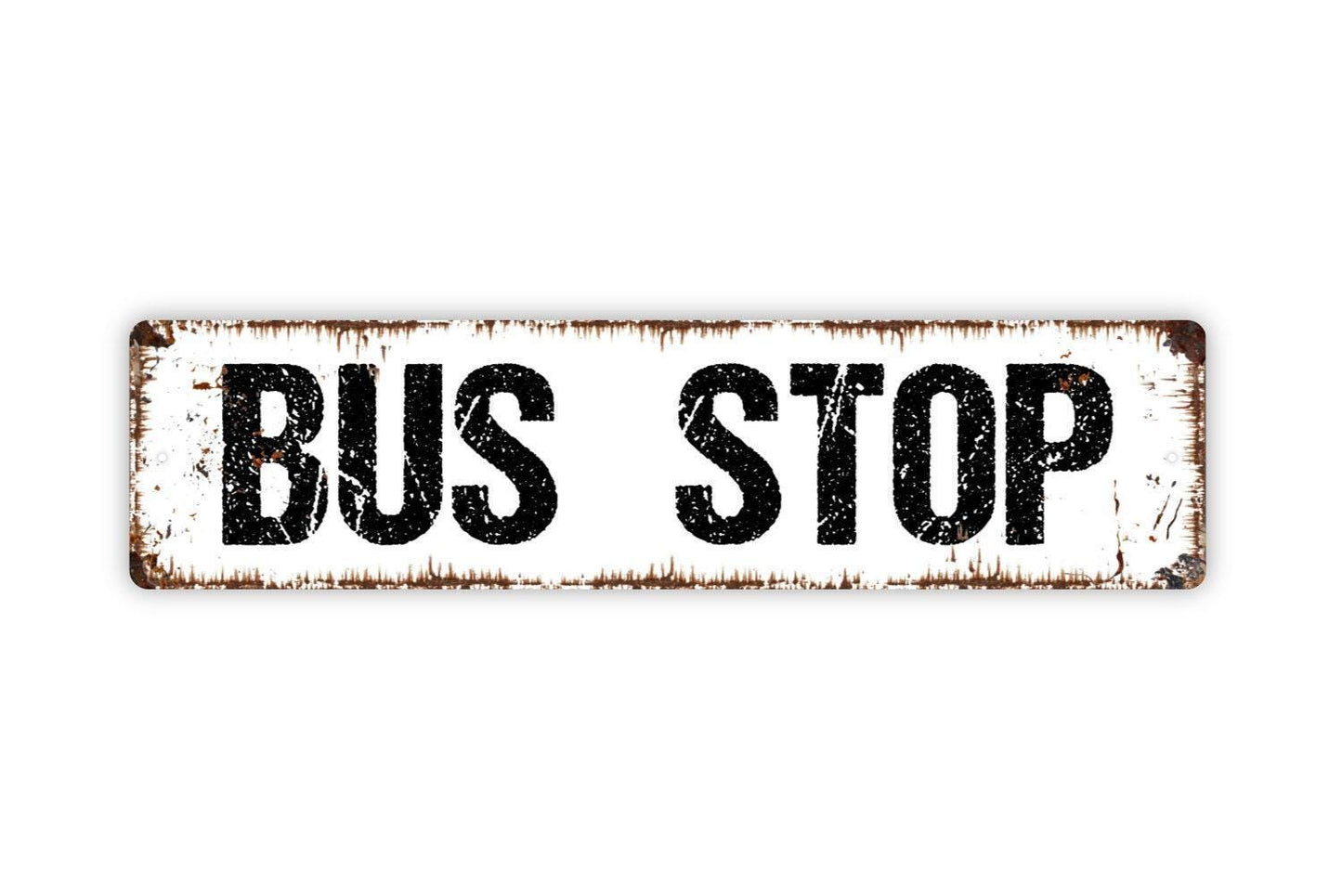 Bus Stop Sign - Vinyl Sticker Or Metal Street Sign or Door Name Plate Plaque