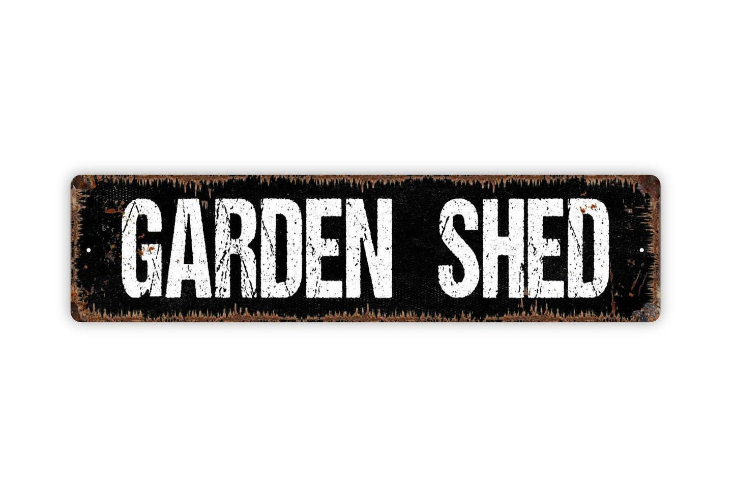 Garden Shed Sign - Gardener Greenhouse Grow Room Yard Storage Shed Vinyl Sticker Or Street Metal Sign or Door Name Plate Plaque