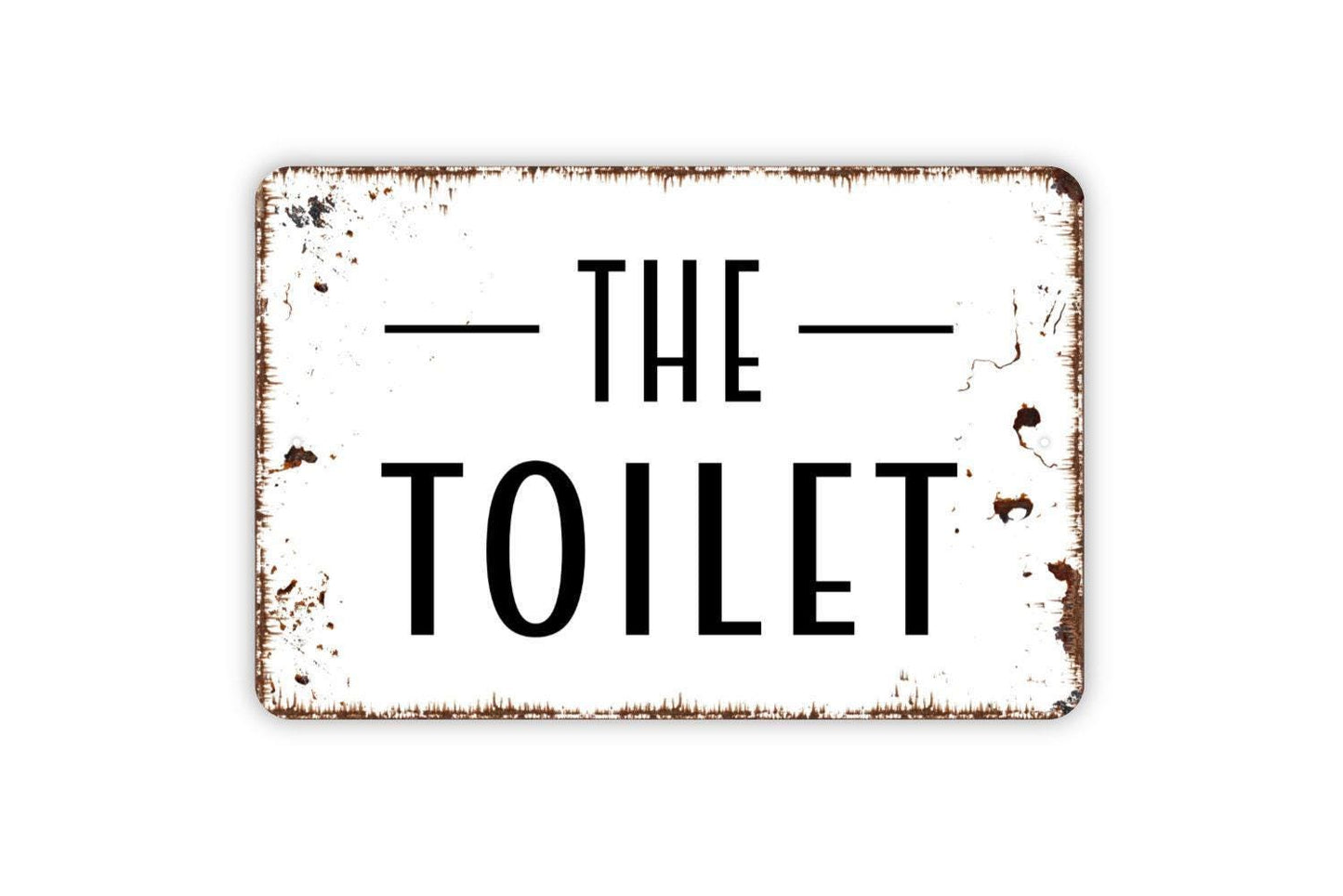 The Toilet Sign Metal or Vinyl Sticker | Funny Bathroom Wall Art | Rustic Farmhouse Bathroom Sign | Restroom Door Sign | Washroom Wall Decor