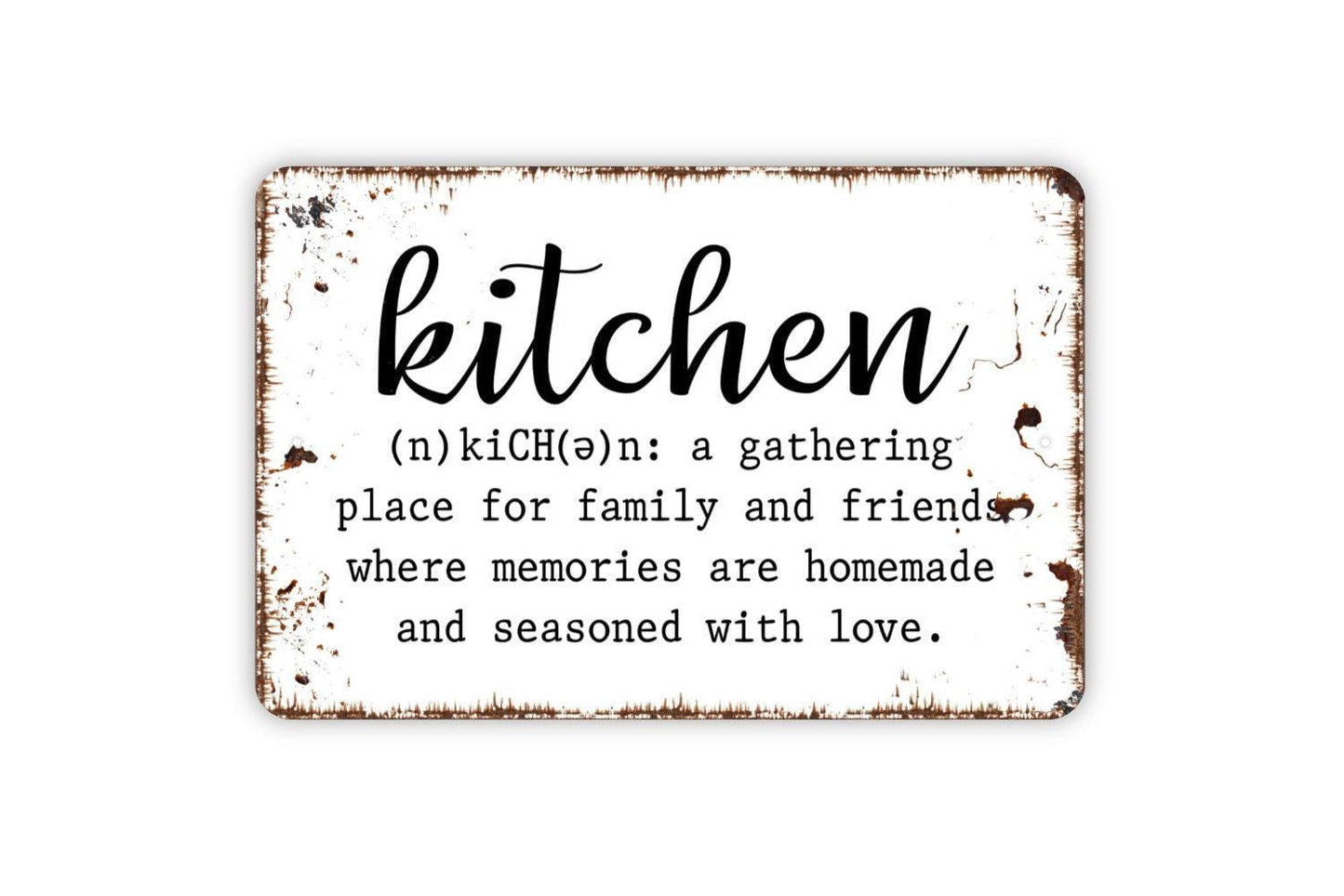 Kitchen Definition Sign - Farmhouse Decor Metal Wall Art