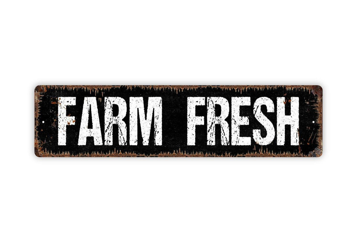 Farm Fresh Sign - Farmhouse Farmer Kitchen Vinyl Sticker Or Street Metal Sign or Door Name Plate Plaque