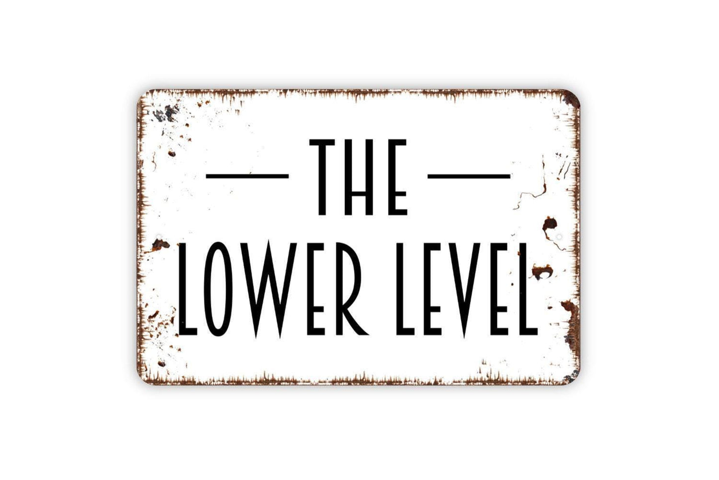 The Lower Level Sign | Basement Downstairs Room Decor | Metal Sign or Vinyl Sticker for Home Bar Game Room Man Cave