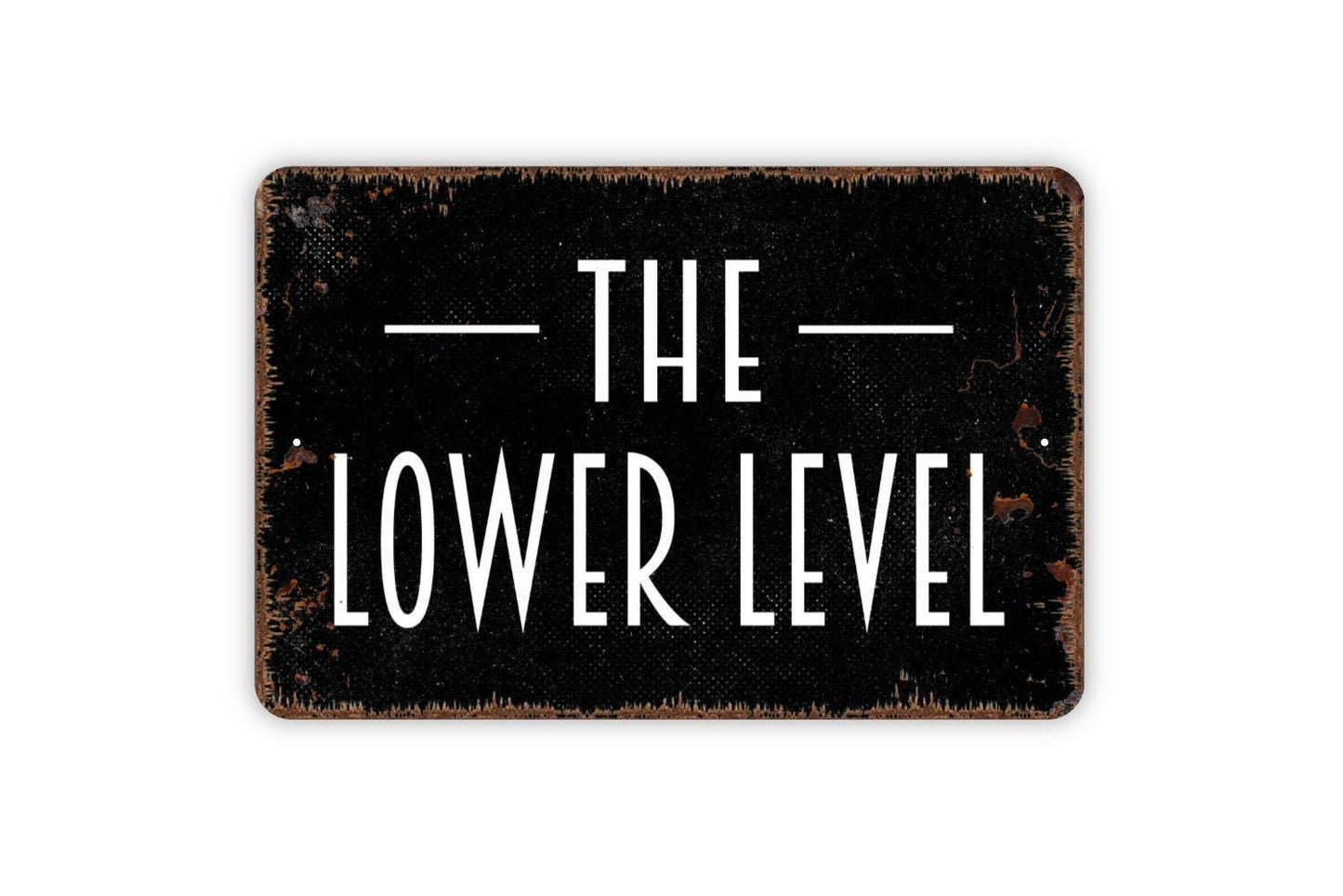 The Lower Level Sign | Basement Downstairs Room Decor | Metal Sign or Vinyl Sticker for Home Bar Game Room Man Cave