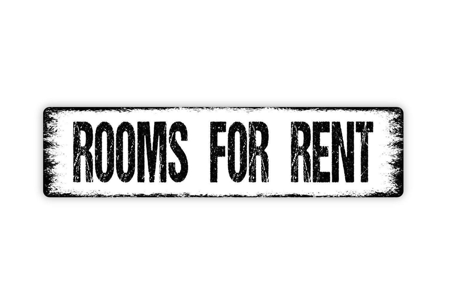 Rooms For Rent Sign | Classic Rental Property Sign | Metal Sign or Vinyl Sticker for Apartments, Hotels, Motels, or Boarding Houses