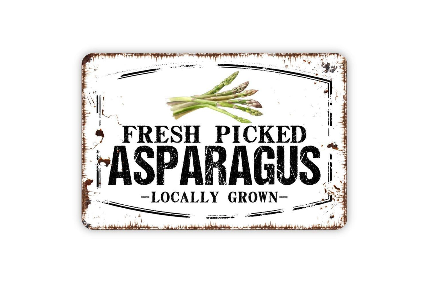 Fresh Picked Asparagus Locally Grown Sign Metal Wall Art or Vinyl Sticker for Farmhouse Kitchen, Market Stand, Garden, Farm Fresh Produce