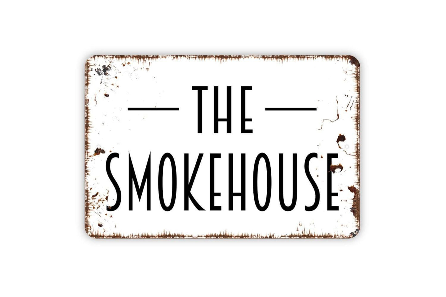 The Smokehouse Sign | BBQ Sign for Outdoor Kitchen or Grill | Rustic Cabin Metal Sign or Vinyl Sticker | Personalized Barbecue Decor