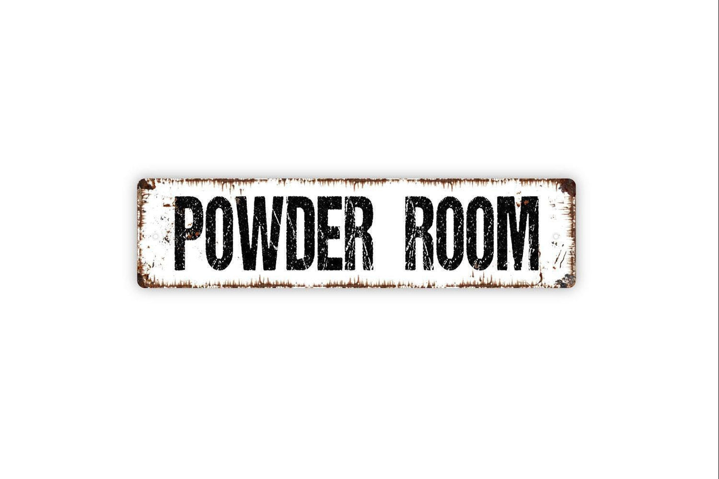 Powder Room Sign | Bathroom Restroom Door Wall Decor | Metal Sign or Vinyl Sticker for Home Guest Bath Toilet