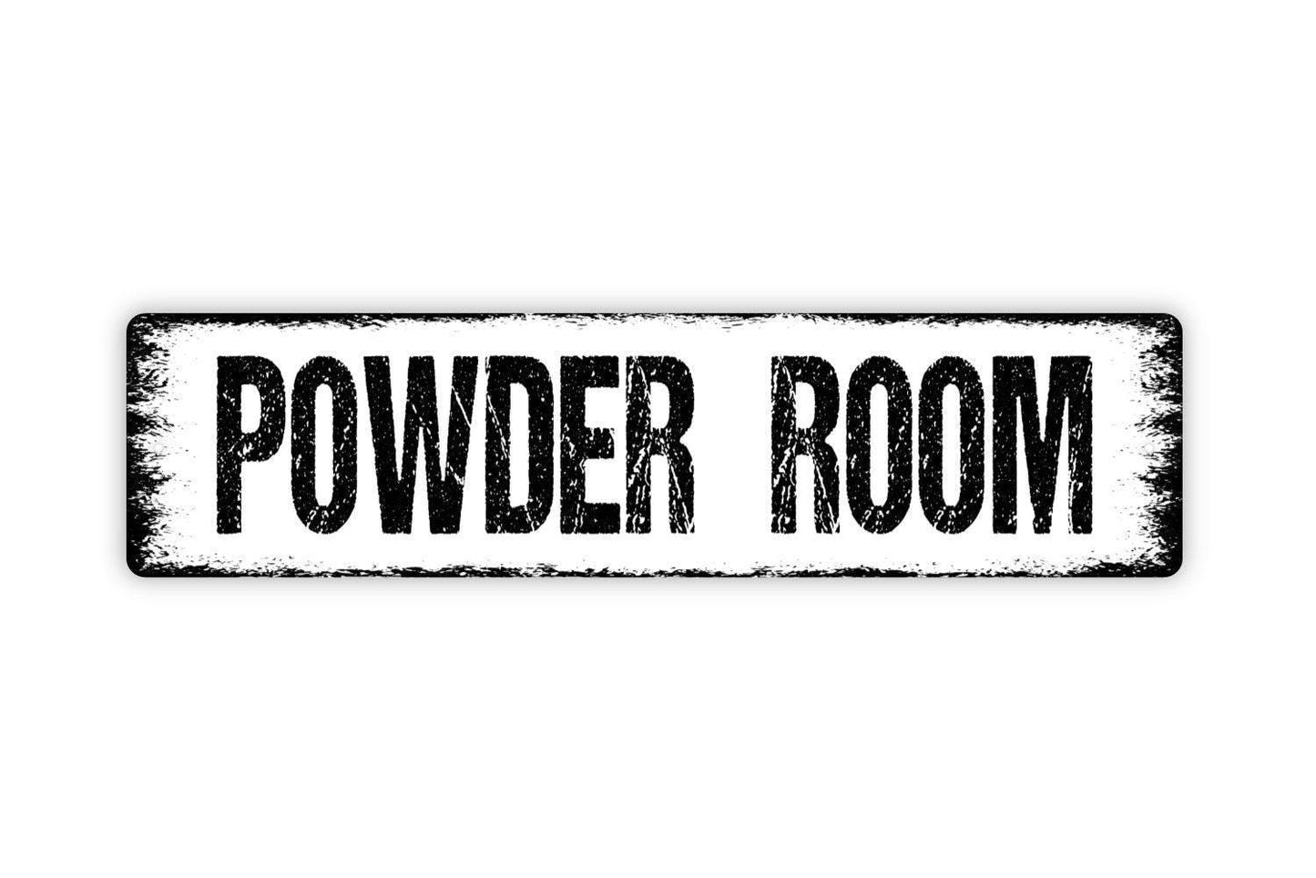 Powder Room Sign | Bathroom Restroom Door Wall Decor | Metal Sign or Vinyl Sticker for Home Guest Bath Toilet