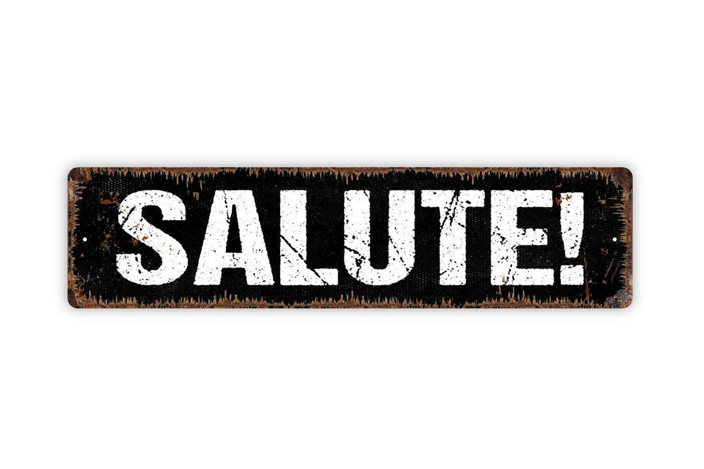 Salute Metal Sign - Cheers Kitchen Pub Bar Eatery Vinyl Sticker Or Street Metal Sign or Door Name Plate Plaque