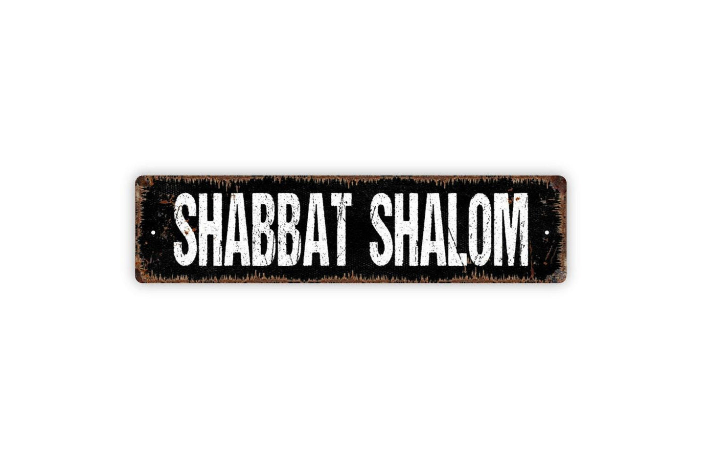 Shabbat Shalom Sign - Wishing You A Peaceful Shabbat Jewish Sabbath Vinyl Sticker Or Metal Street Sign or Door Name Plate Plaque