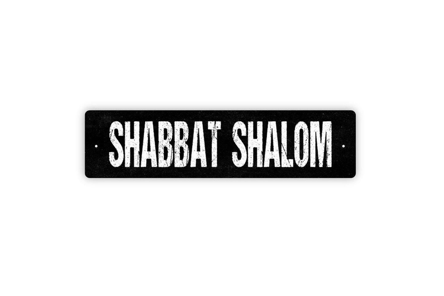 Shabbat Shalom Sign - Wishing You A Peaceful Shabbat Jewish Sabbath Vinyl Sticker Or Metal Street Sign or Door Name Plate Plaque