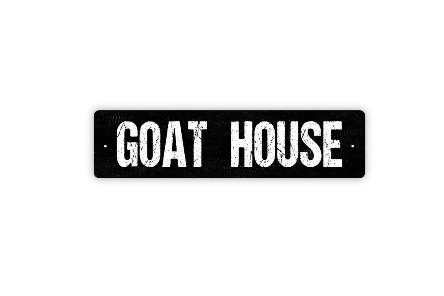 Goat House Sign - Farm Farmer Ranch Vinyl Sticker Or Street Metal Sign or Door Name Plate Plaque
