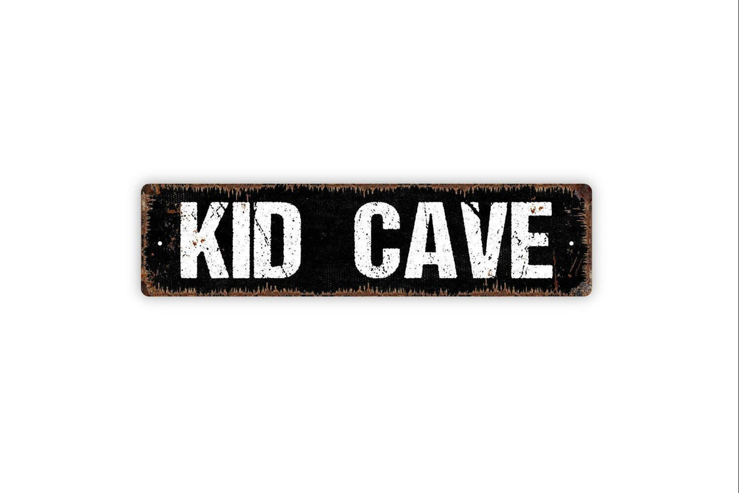 Kid Cave Sign - Clubhouse Playroom Vinyl Sticker Or Metal Street Sign or Door Name Plate Plaque