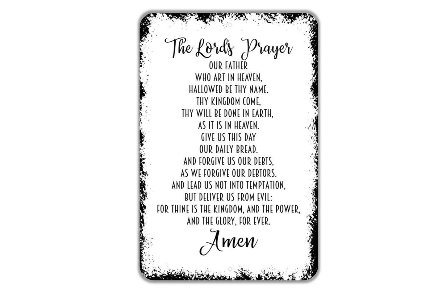The Lord's Prayer Sign - Christian Faith Metal Indoor or Outdoor Wall Art