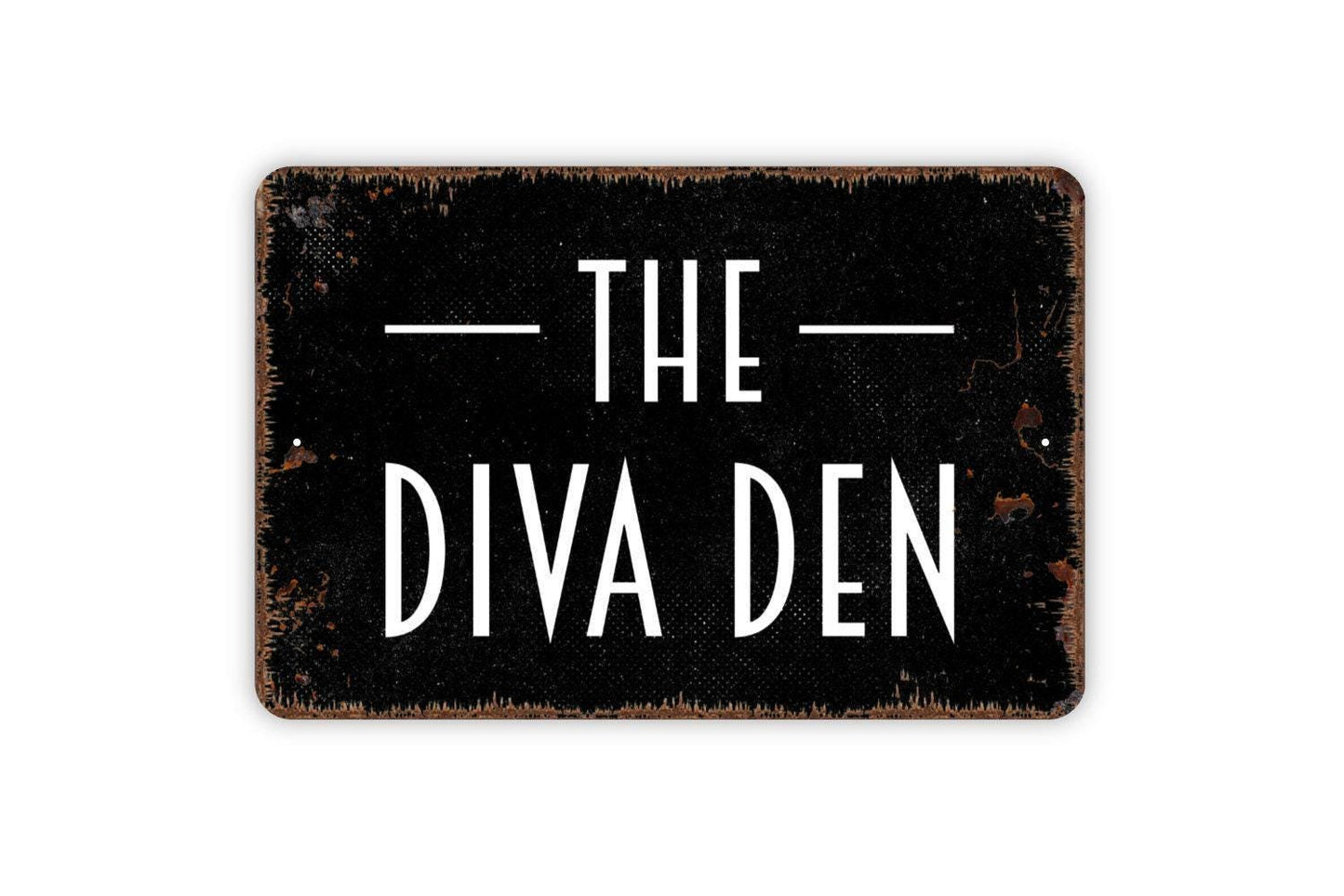 The Diva Den Sign | Funny Personalized Metal Sign or Vinyl Sticker | Home Bar, She Shed, Bedroom, or Glam Room Decor | Gift for Her