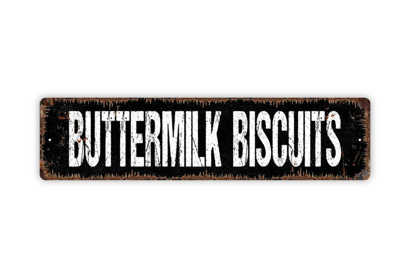 Buttermilk Biscuits Sign - Bakery Breakfast Baked Goods Kitchen Vinyl Sticker Or Street Metal Sign or Door Name Plate Plaque