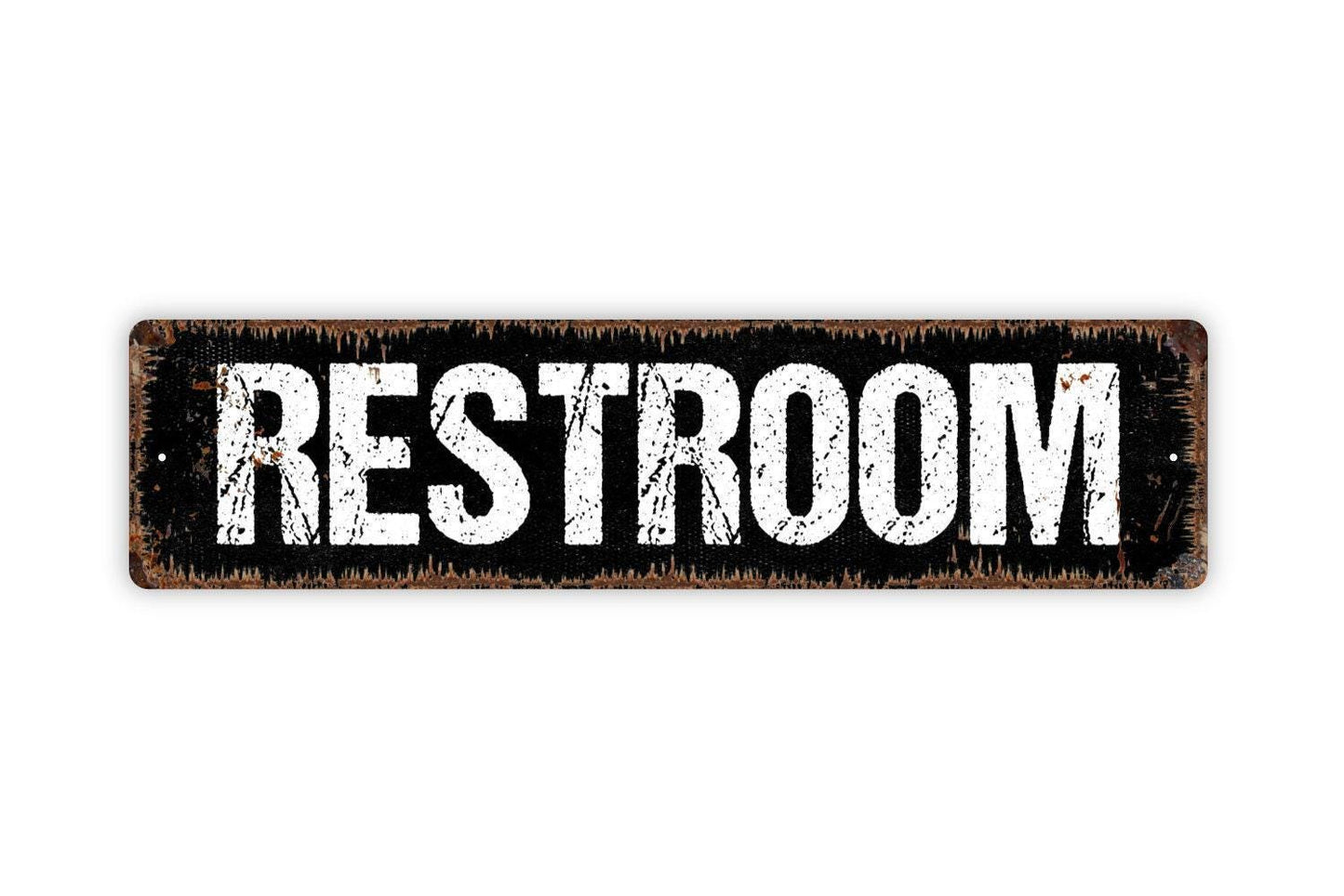 Restroom Sign, Metal Sign, Men Women Distressed Bathroom Rustic Custom Metal Sign, Rustic Street Sign or Door Name Plate Plaque