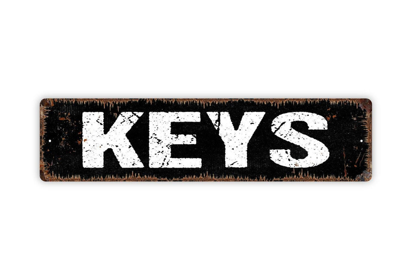 Keys Sign - Hang Keys Here Key Storage Vinyl Sticker Or Street Metal Sign or Door Name Plate Plaque