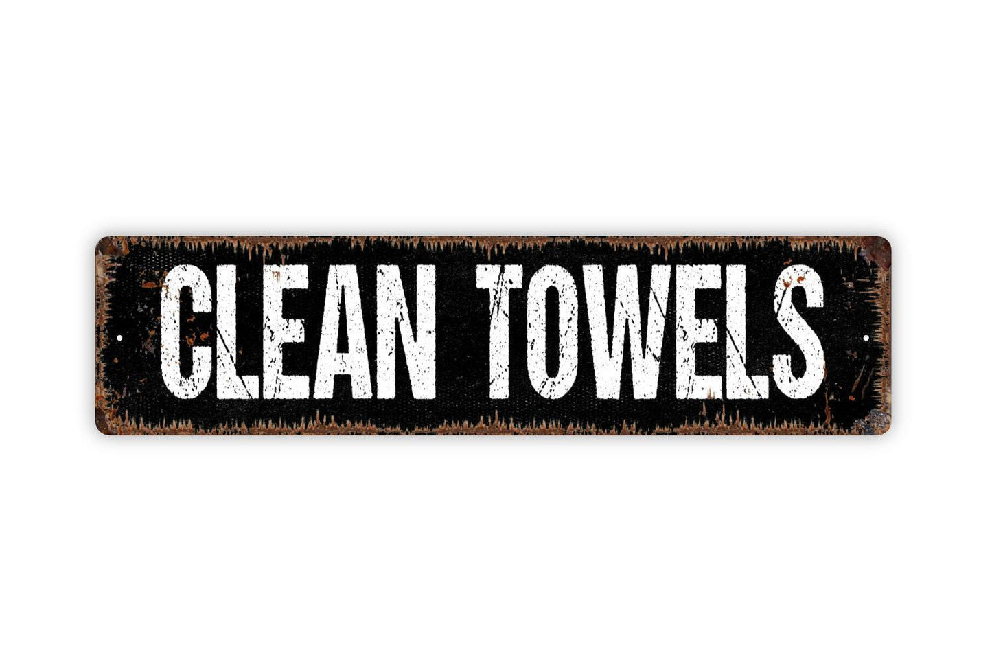 Clean Towels Sign - Vinyl Sticker Or Metal Street Sign or Door Name Plate Plaque