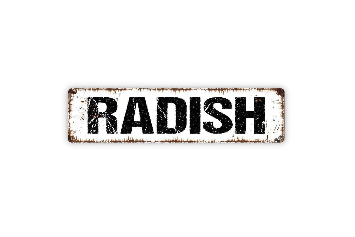 Radish Sign - Garden Marker Produce Farmers Market Vinyl Sticker Or Street Metal Sign or Door Name Plate Plaque