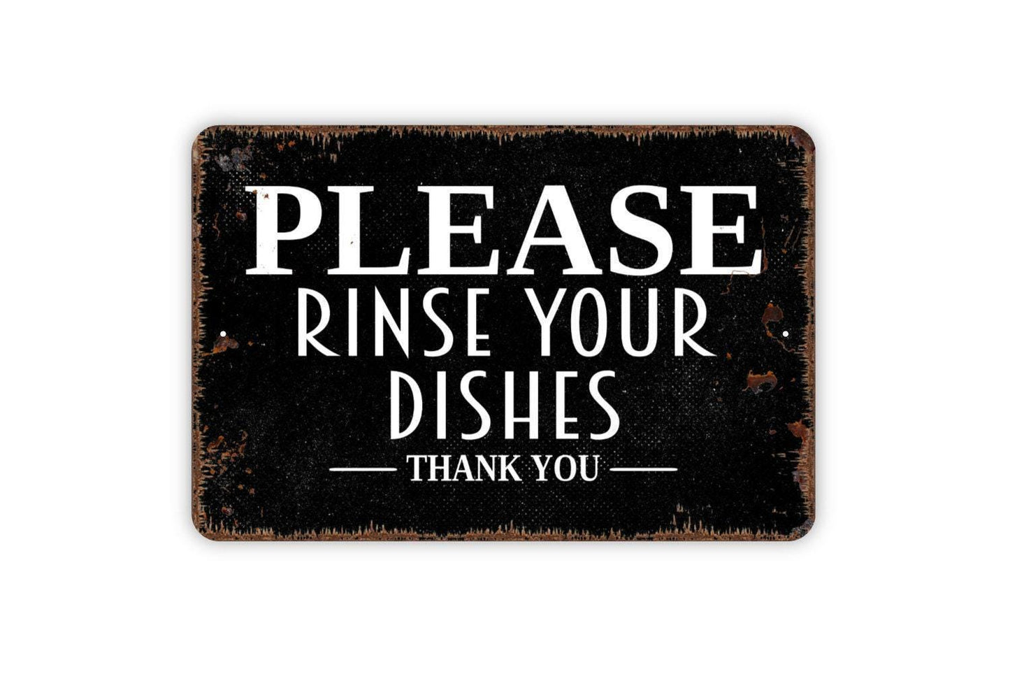 Please Rinse Your Dishes Thank You Sign | Kitchen Sign | Rustic Farmhouse Wall Decor | Metal Sign or Vinyl Sticker | Dishwashing Reminder