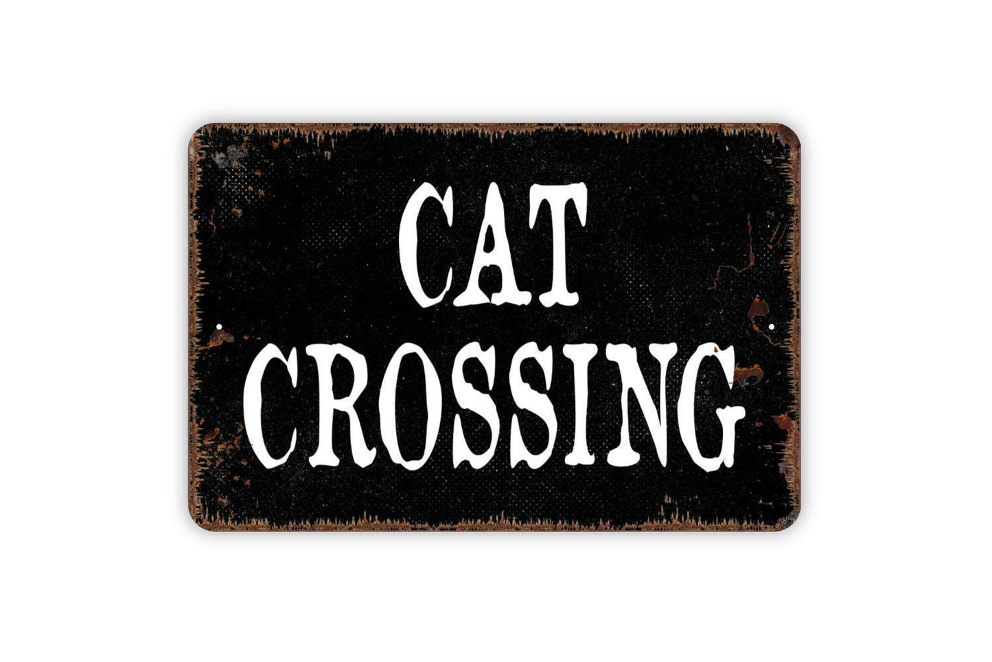 Cat Crossing Sign - Metal Indoor or Outdoor Wall Art