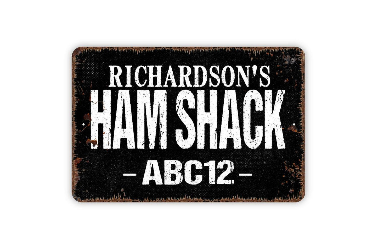 Personalized Ham Shack Radio Sign | Custom Ham Radio Call Sign Decor | Metal Sign or Vinyl Sticker for Radio Operator Gift