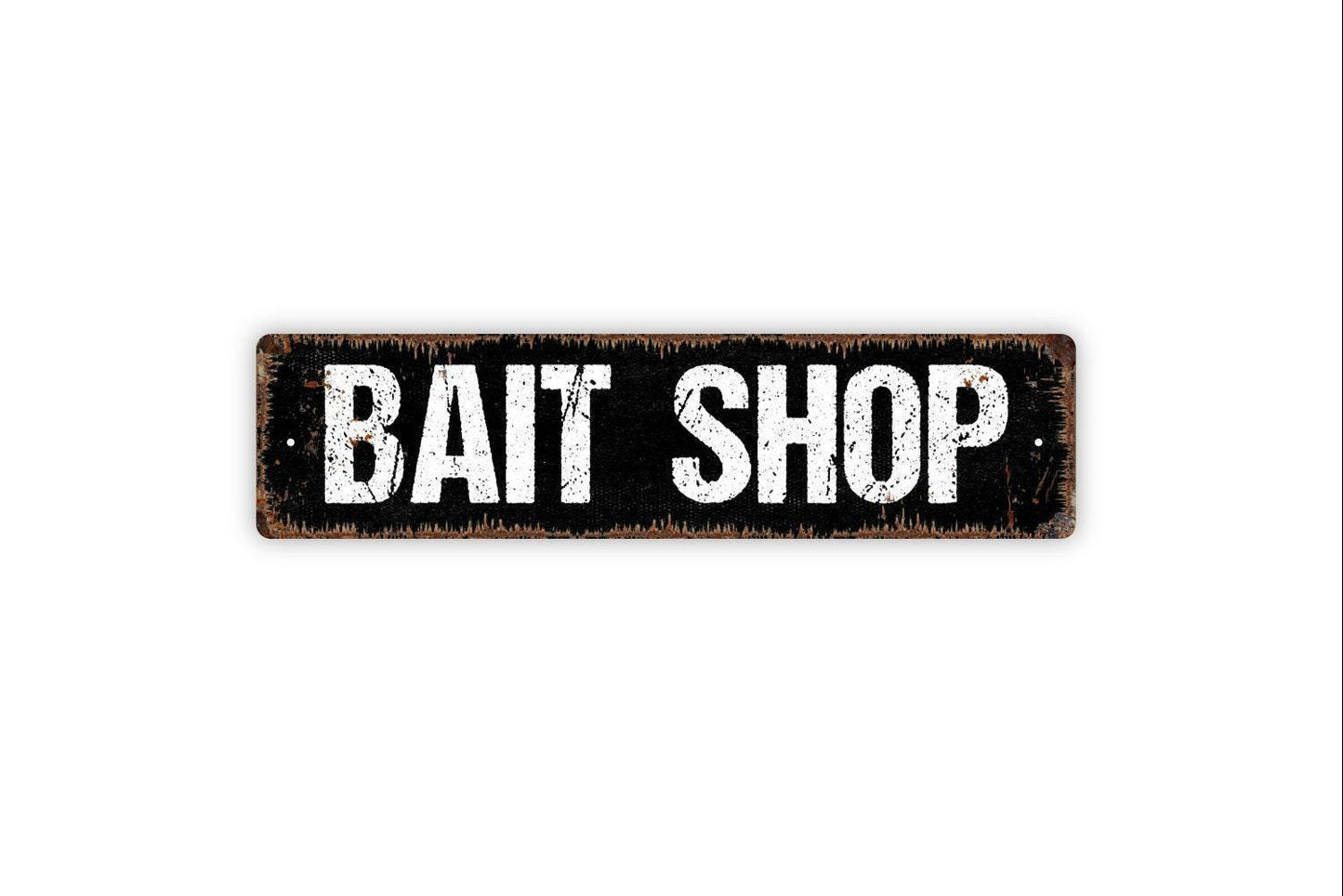 Bait Shop Sign - Vinyl Sticker Or Metal Street Sign or Door Name Plate Plaque