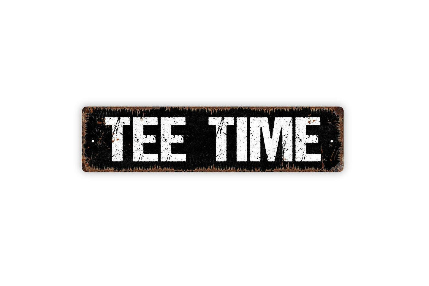 Tee Time Sign - Golfing Golf Golfer Swing Vinyl Sticker Or Street Metal Sign or Door Name Plate Plaque