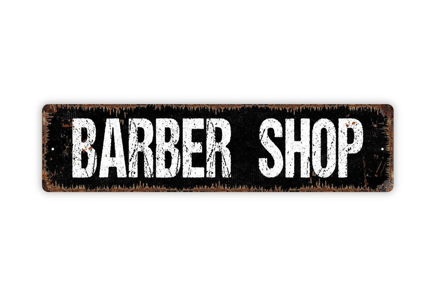 Barber Shop Sign - Hair Stylist Vinyl Sticker Or Metal Street Sign or Door Name Plate Plaque