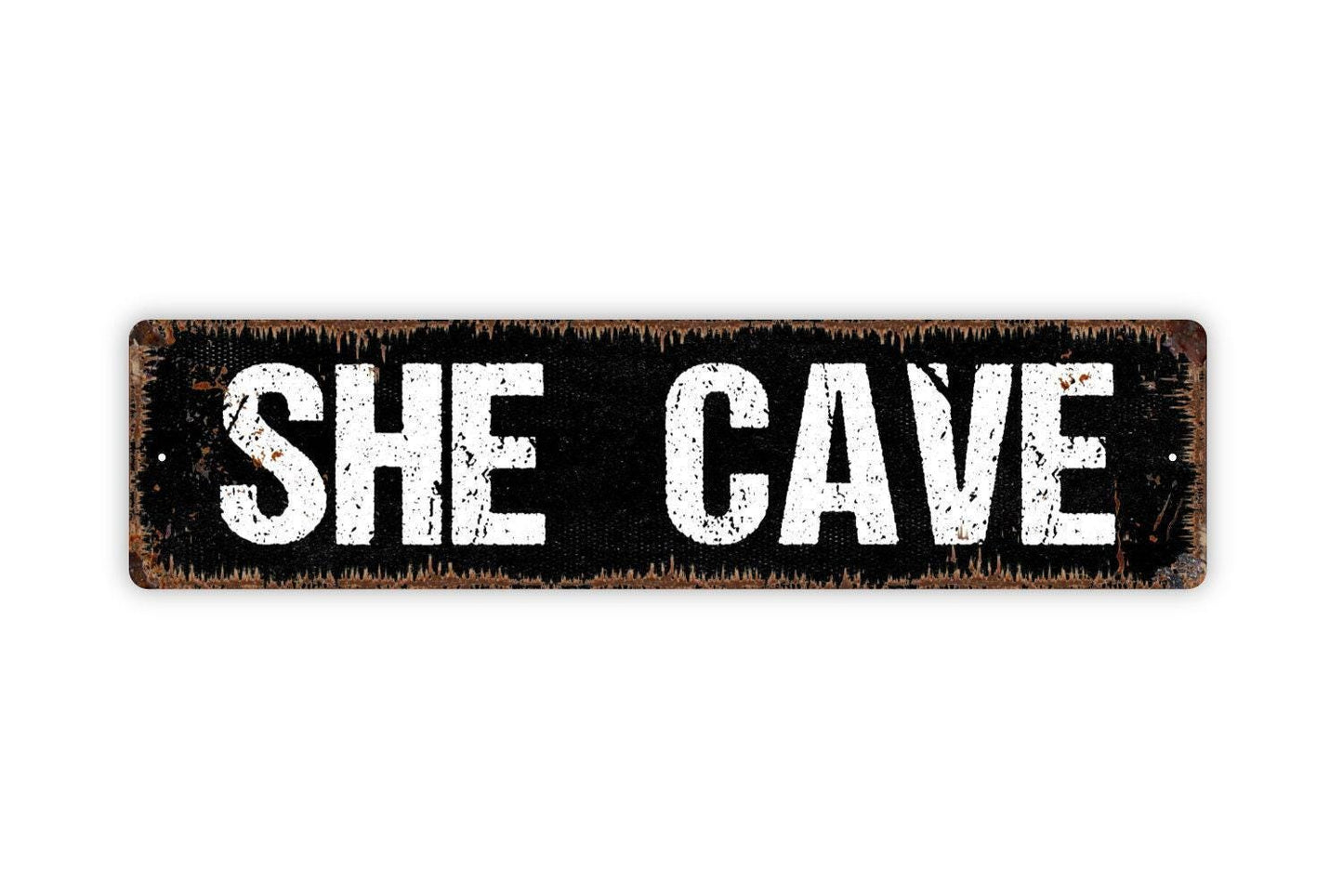 She Cave Sign - Girl Babe Cave Vinyl Sticker Or Street Metal Sign or Door Name Plate Plaque