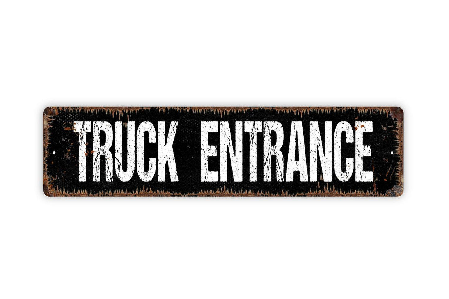 Truck Entrance Sign - Deliveries Drop Off Delivery Loading Receiving Business Vinyl Sticker Or Street Metal Sign or Door Name Plate Plaque
