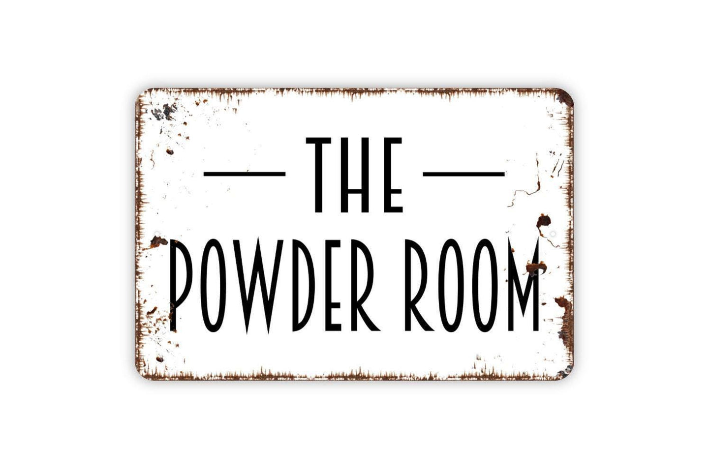 The Powder Room Sign, Metal Sign, Farmhouse Contemporary Modern Wall Metal Sign