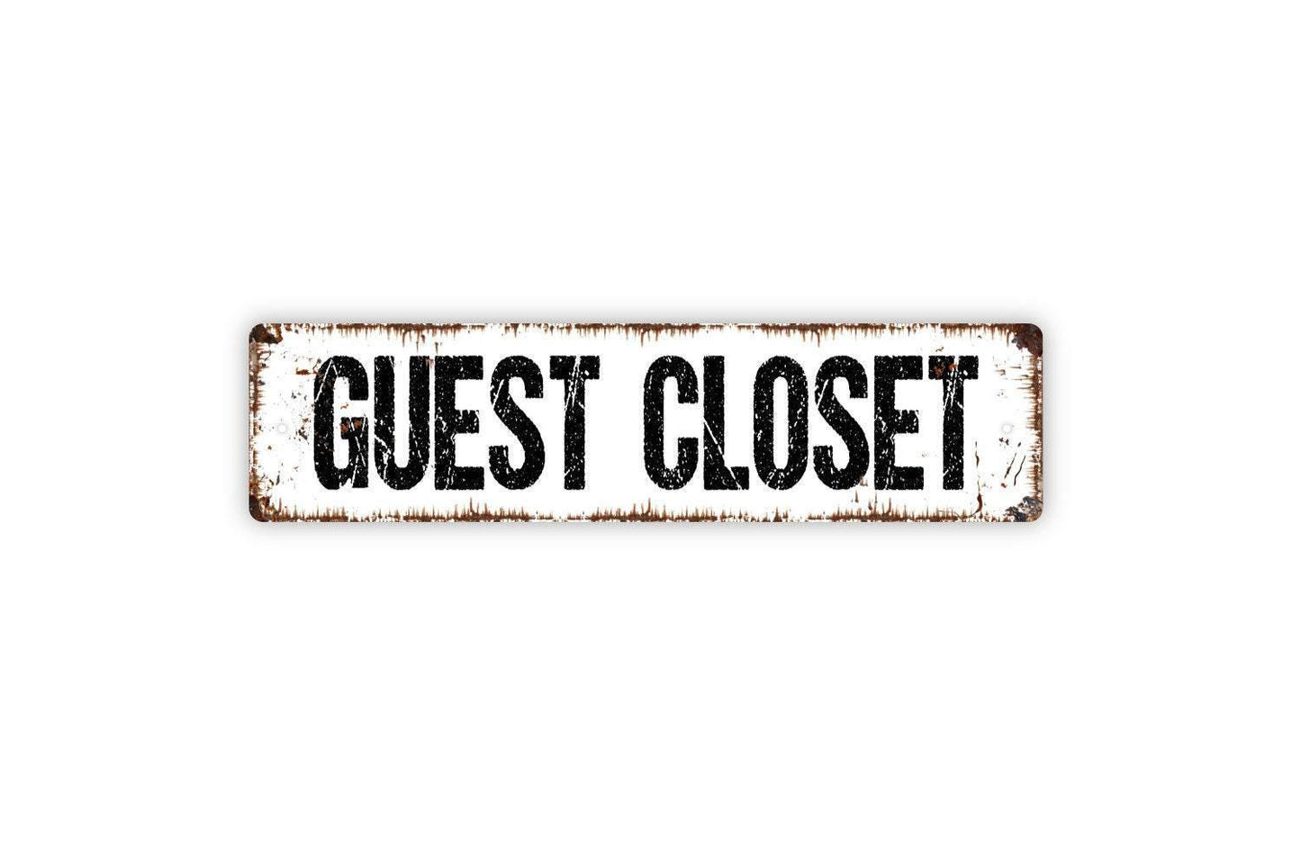 Guest Closet Sign - Property Rental Guest Vacation House Vinyl Sticker Or Street Sign or Door Name Plate Plaque