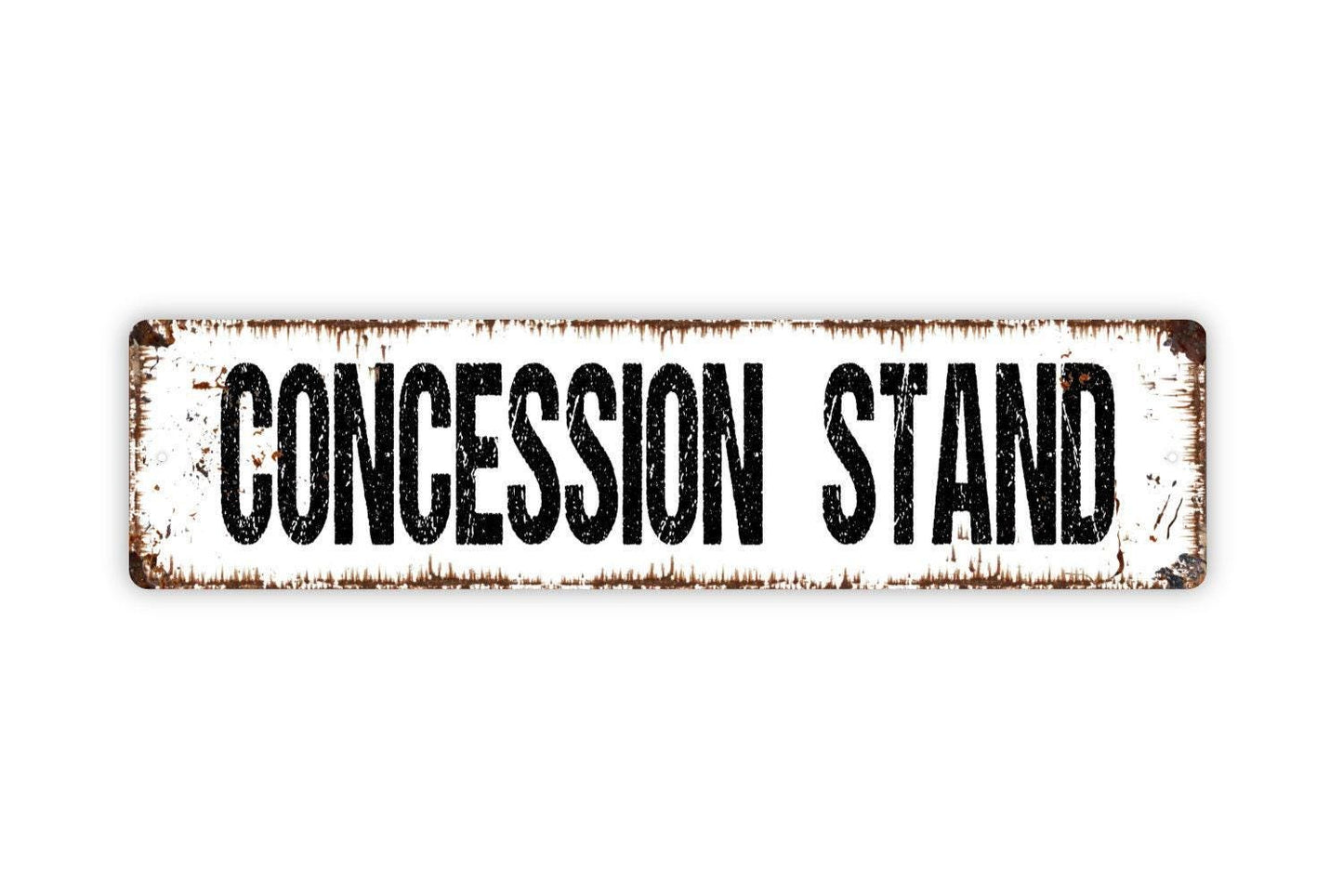 Concession Stand Sign - Kitchen Pantry Snacks Vinyl Sticker Or Metal Street Sign or Door Name Plate Plaque