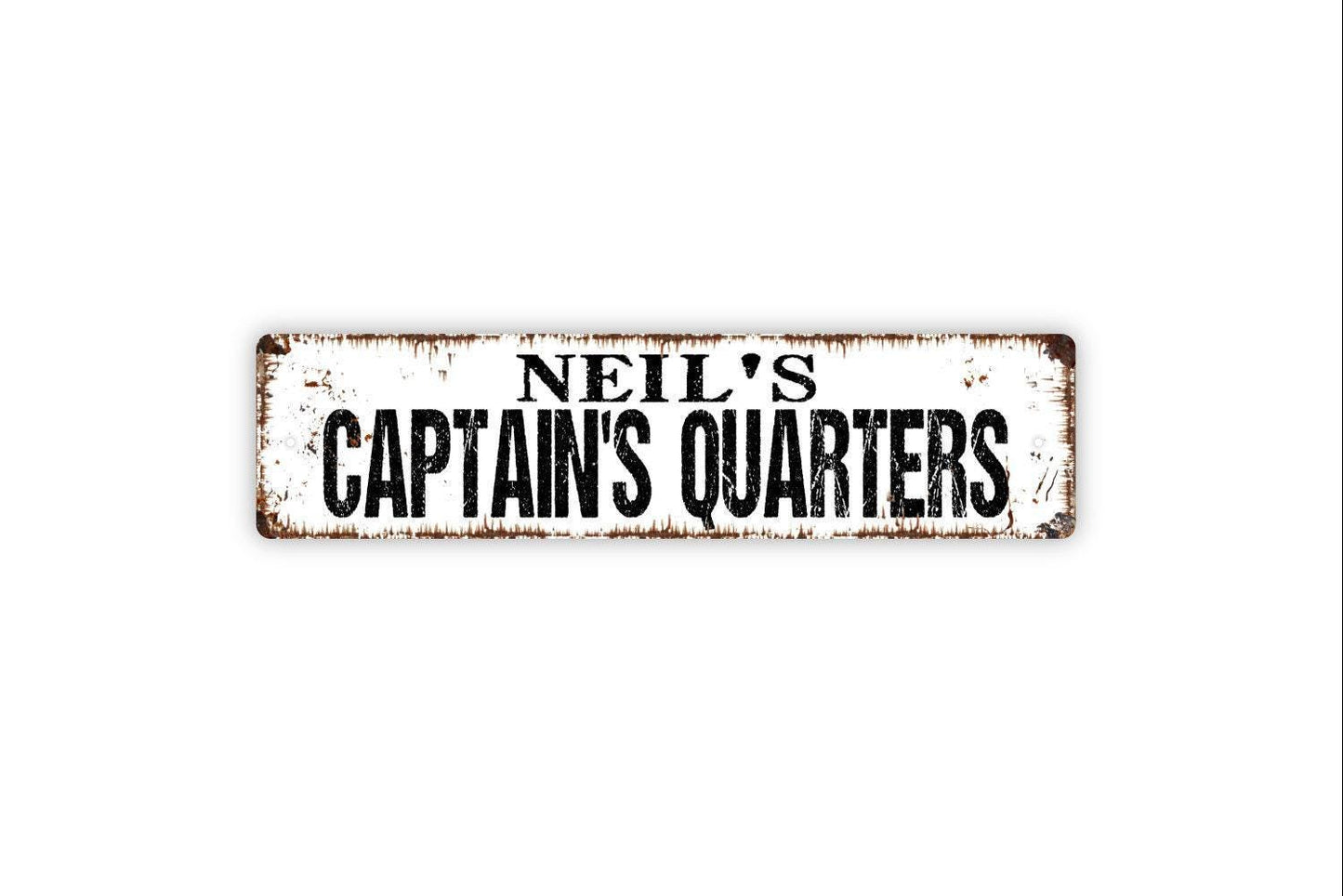 Personalized Captain's Quarters Sign, Custom Metal Sign, Vinyl Sticker Or Street Sign or Door Name Plate Plaque