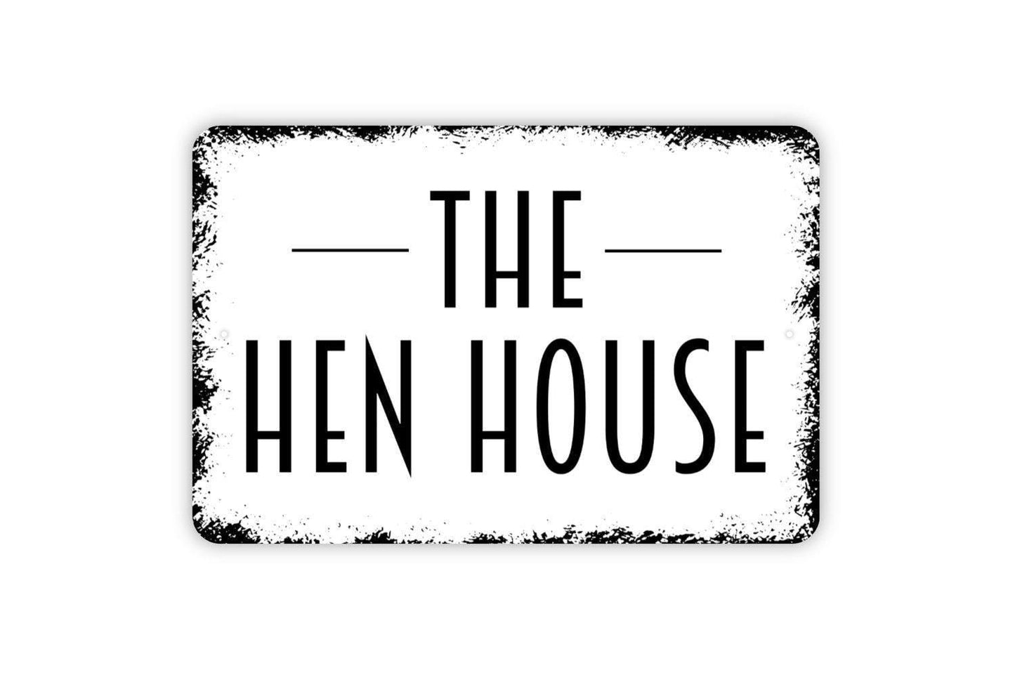 The Hen House Sign | Rustic Farmhouse Chicken Coop Sign for Barn, Yard, or Garden | Metal Sign or Vinyl Sticker Country Farmhouse Wall Décor